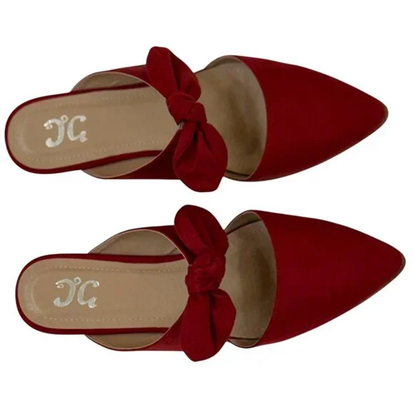 Journee Collection Telulah Bow Flat Mules (NWOB) - Picture 5 of 9